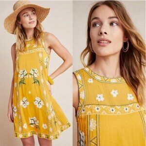 Anthropologie Shana Embroidered Floral Dress Size 2